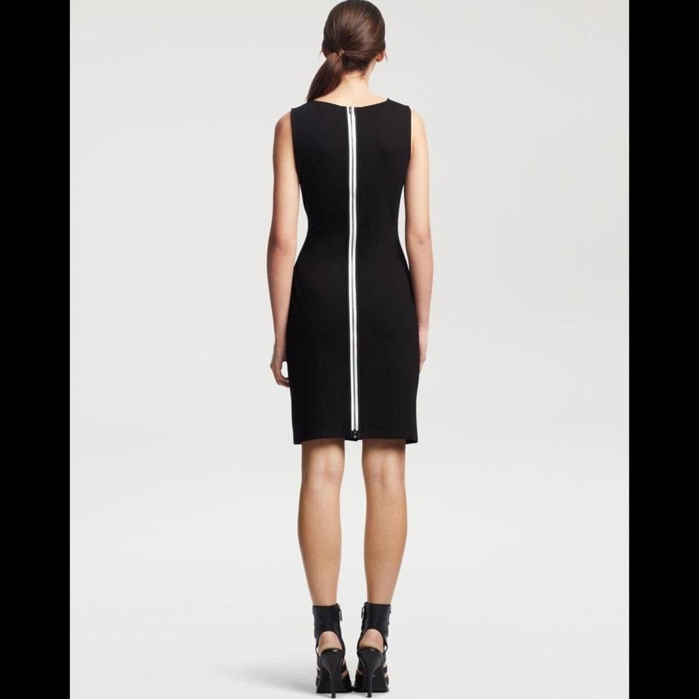 Kenneth Cole New York Black Sleeveless Sheath‎ Dress Zipper Detail Women's Sz 10